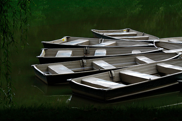 Rowboats Near The Boathouse